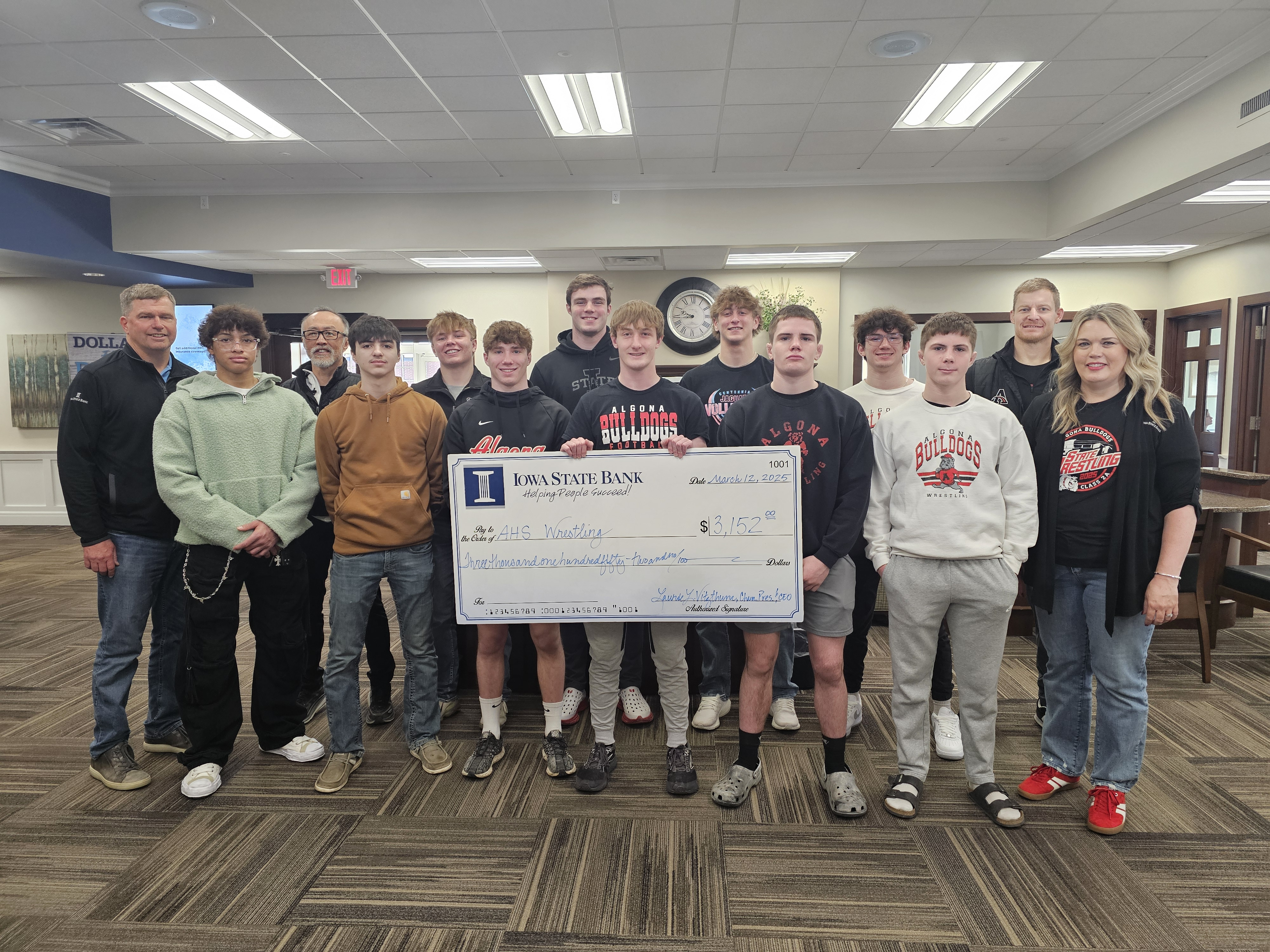 State Wrestling Appearances Yield Donation for AHS Wrestling