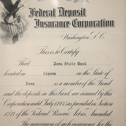 deposit insurance certificate